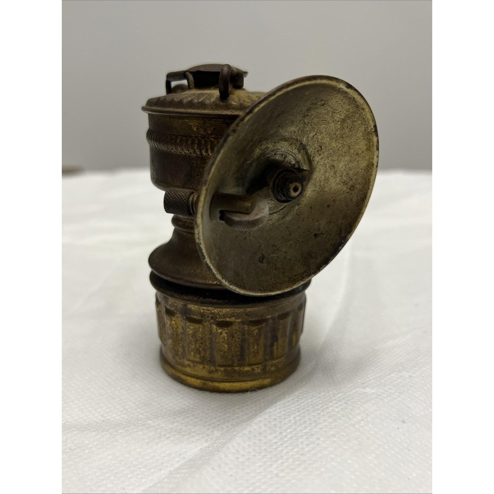 Antique Guy's Dropper Miners Carbide Brass Lantern Head Lamp Light Shanklin 1925
